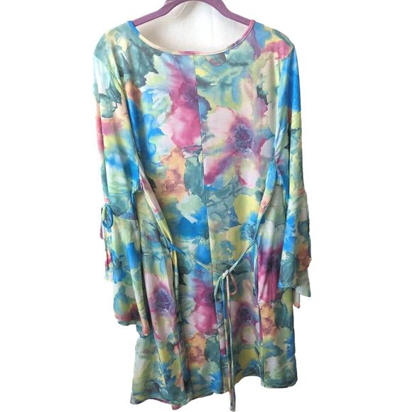 Sew In Love Watercolor Floral Print Dress Stretchy Long Sleeve Wmns 3X worn Once - Picture 7 of 9